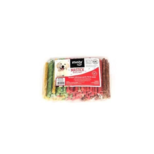 Snacks masticables para perros, palillos de colores 9/10 mm, bolsa de 100 unidades.