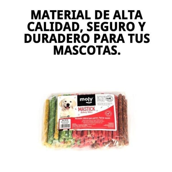 Palillos de colores para perros, snack masticable y duradero, ideal para perros activos o mordedores.