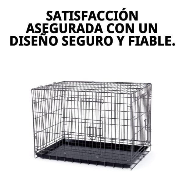 Jaula metálica para perros 93x57x64 cm, resistente, segura y plegable para mascotas.