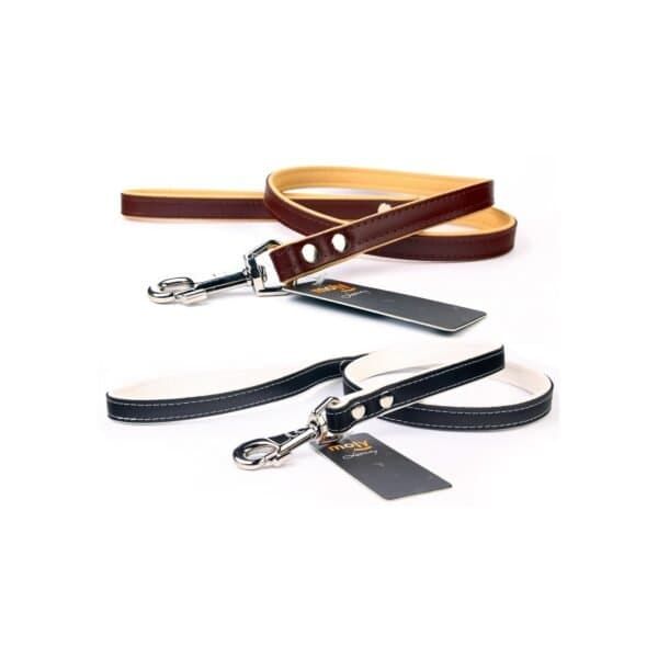 Correa de piel de lujo de 120 cm para perros, resistente y elegante, perfecta para paseos con estilo.