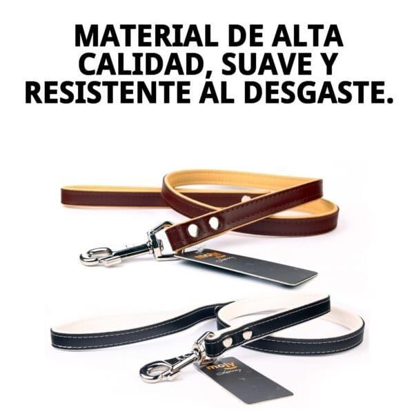 Correa de piel para mascotas, lujo, 120 cm, resistente y suave para perros y gatos.