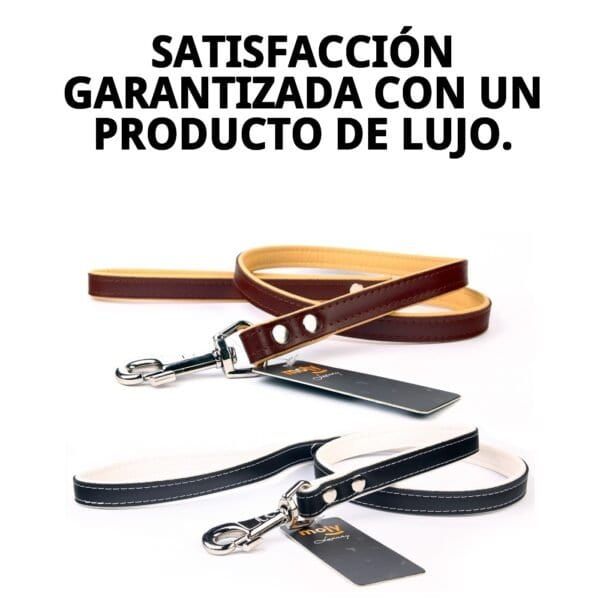 Correa de cuero de lujo para mascotas, 120 cm, resistente y elegante, ideal para perros con estilo.