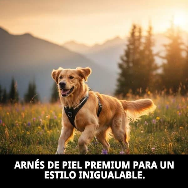 Arnés de piel para perros con clavos, estilo elegante de 60 cm.