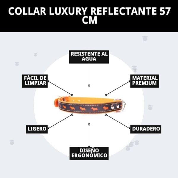 Collar reflectante de lujo para perros, resistente, duradero y fácil de limpiar. Ideal para paseos seguros.