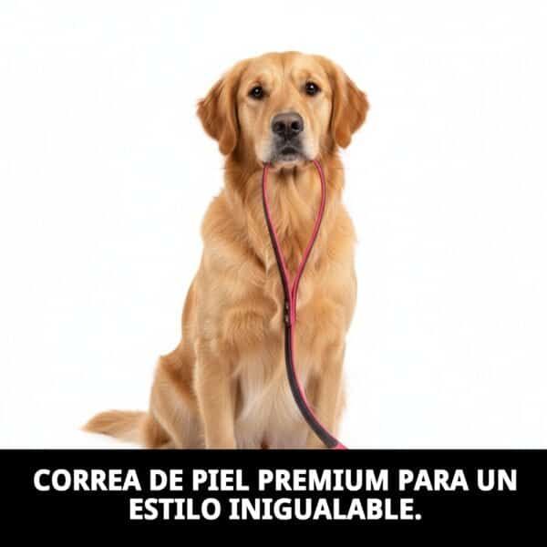 Correa de piel para perros de 220 cm, elegante y duradera en TodoMASKOTAS.