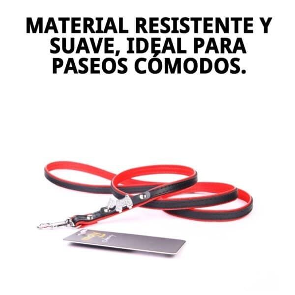 Correa de piel de lujo para perros, resistente y cómoda, ideal para paseos elegantes.