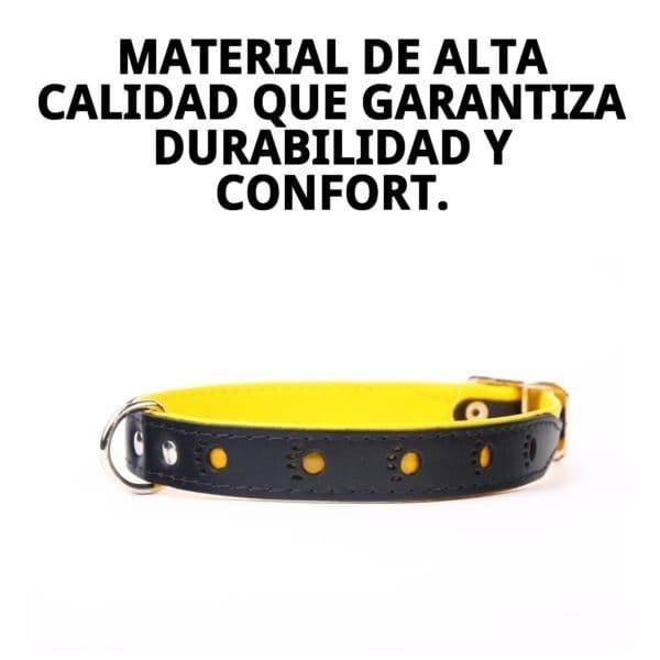 Collar de piel de lujo con huella, 45 cm, resistente y elegante para mascotas.