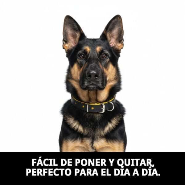 Collar de piel de lujo para perros, resistente y cómodo, ideal para mascotas con estilo.