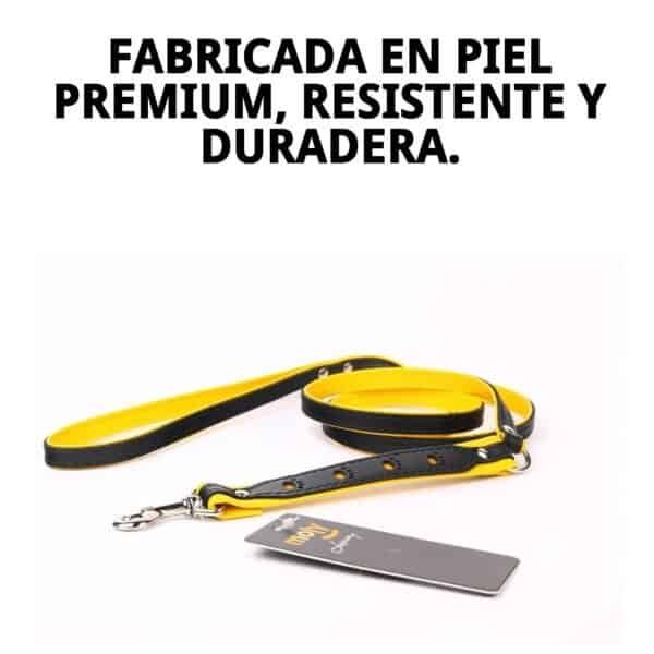 Correa para perros de piel premium, resistente y duradera de 130 cm, ideal para paseos seguros y elegantes.