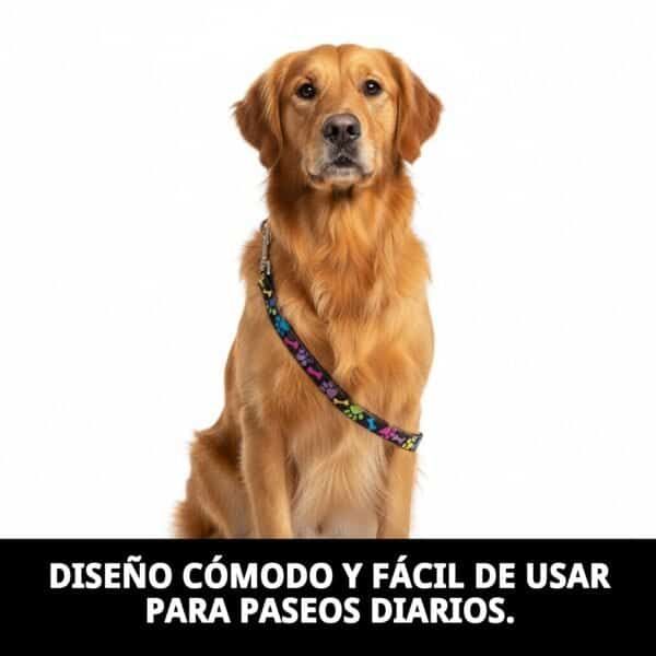 Collar de piel para perros Ramal Piel Luxury Fantasia 130 cm en colores vibrantes.