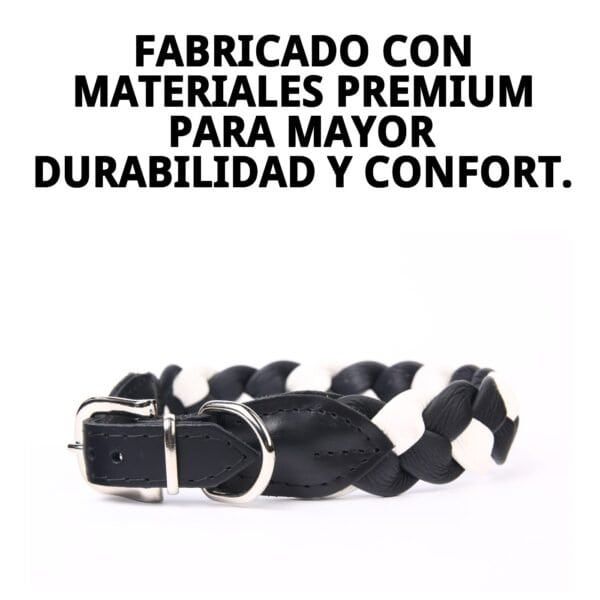 Correa de cuero trenzado para animales, resistente y elegante, ideal para perros grandes.