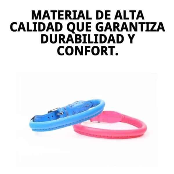 Collar de piel para mascotas, tamaño 40 cm, en color rojo, ideal para perros elegantes y duraderos.