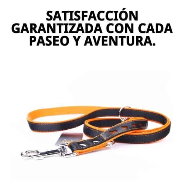 Correa de piel reflectante de 220 cm, ideal para mascotas y entrenamiento. Alta calidad y durabilidad garantizadas.