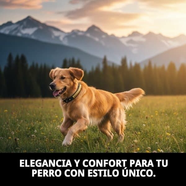 Collar de piel para perro, diseño elegante y cómodo, tamaño 65 cm, lujo y calidad para tu mascota.