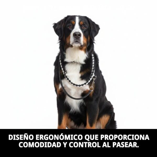 Correa de piel trenzada para perros de 120 cm, duradera y cómoda. Ideal para paseos con estilo y control.