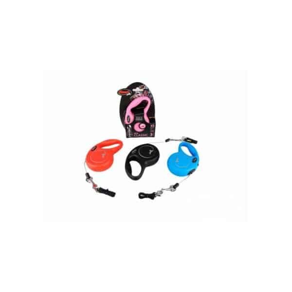 Correa para perros pequeños, ligera y segura, con sistema extensible Flexi Classic XS. Ideal para paseos cómodos.
