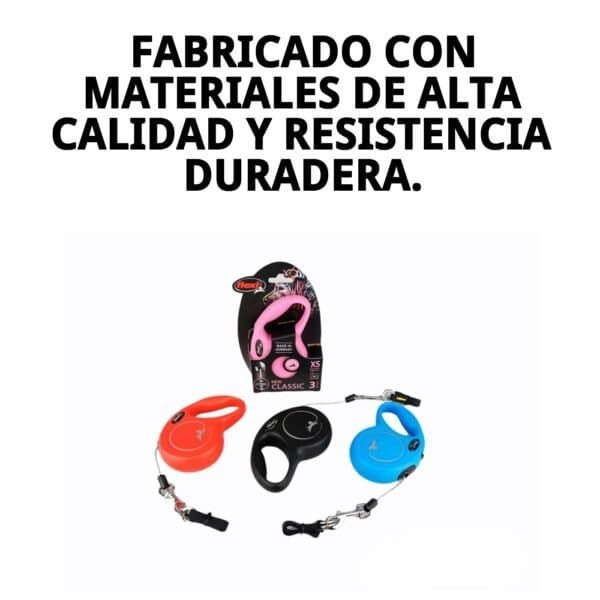 Correa extensible para perros pequeños, ligera y segura, material de alta resistencia.