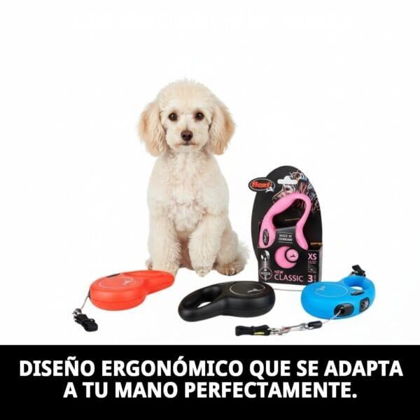 Correa extensible para perros pequeños, ligera y segura para paseos cómodos. Perfecta para mascotas pequeñas.