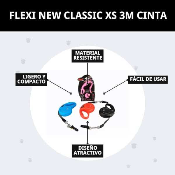 correa extensible flexi new classic xs 3 m cinta | control y libertad