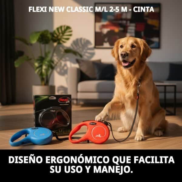 Correa extensible para perros medianos y grandes, control y libertad. Material duradero y diseño ergonómico.