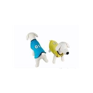 Perros de peluche con camisetas deportivas en talla 35 cm, ideales para regalos y decoración.