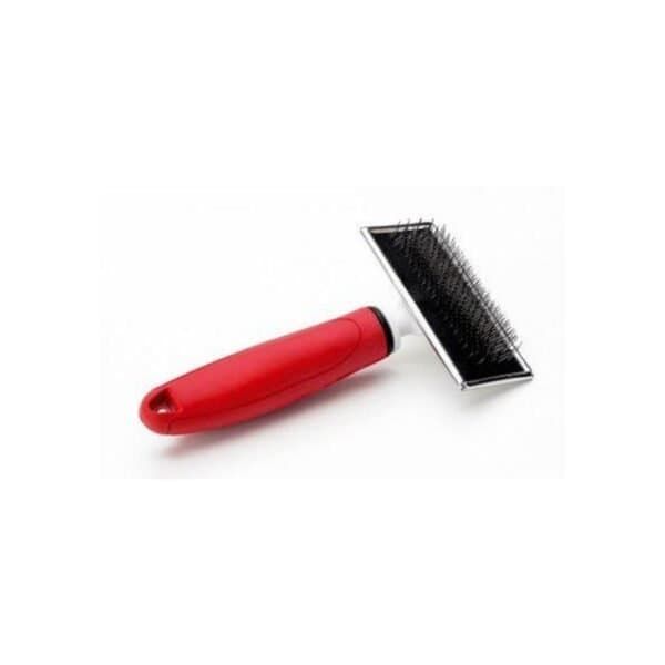 Cepillo profesional para eliminar enredos en perros y gatos, ideal para pelo mediano, fácil de usar y eficaz.
