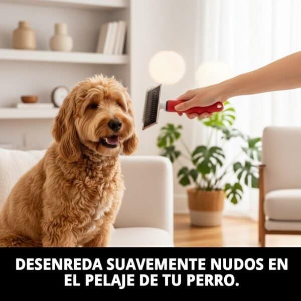 Cepillo para mascotas, desenreda suavemente nudos en perros y gatos, fácil de usar y eficaz.