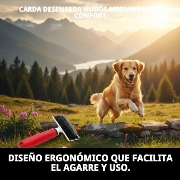 Cepillo anti-enredos perros y gatos, ergonómico y efectivo.