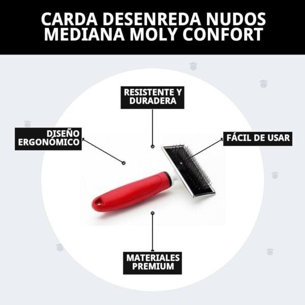 Cepillo enredos perros gatos, fácil uso, resistente y durable, diseño ergonómico, materiales premium para mascotas.