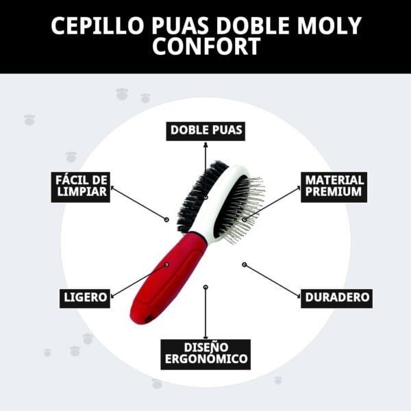 Cepillo para mascotas, desenredar y suavizar pelaje perro y gato, diseño ergonómico, duradero, fácil de limpiar, material premium.