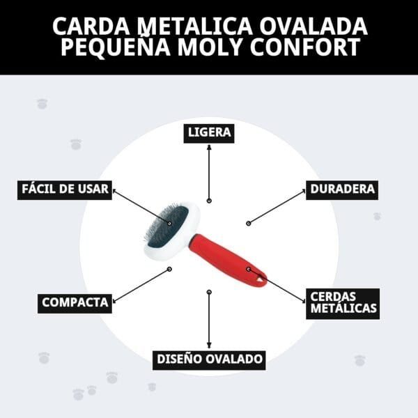 Cepillo metálico suave para mascotas pequeñas, fácil de usar y duradero.