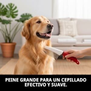 Cepillo para perros de pelo medio y largo. Cuidado suave y efectivo.