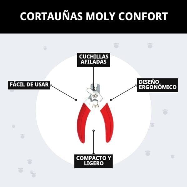 Cortauñas grande Moly Confort para perros con sistema de seguridad y diseño ergonómico.