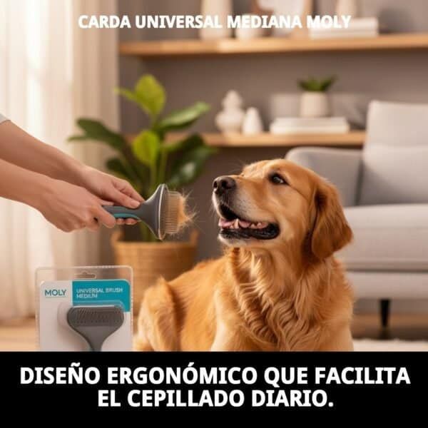 Cepillo profesional para perros y gatos de pelaje medio y largo.