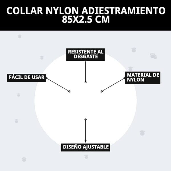 collar nylon adiestramiento 85x2.5 cm