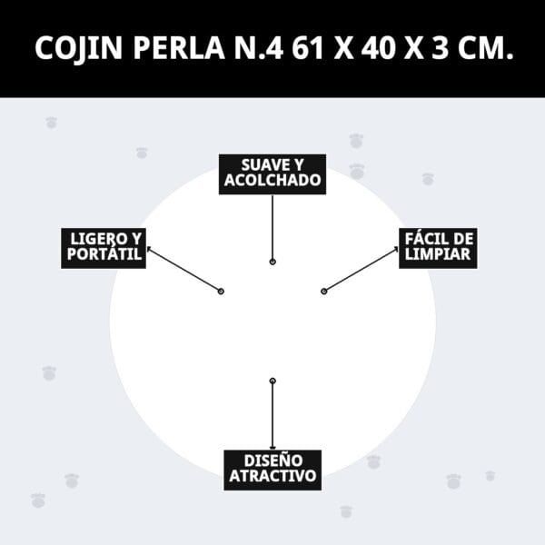 cojin perla n.4 61 x 40 x 3 cm.