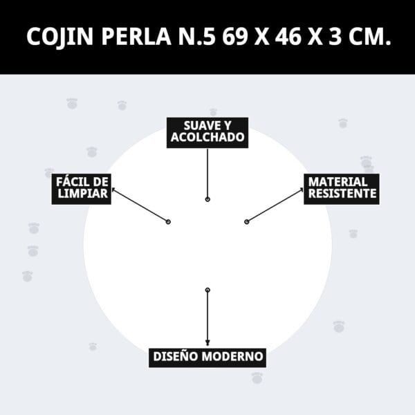 cojin perla n.5 69 x 46 x 3 cm.