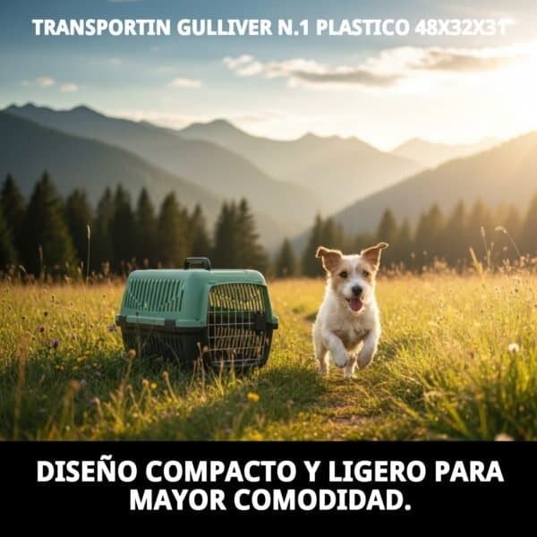transportín gulliver n.º 1 48×32×31 cm | transportín de plástico seguro para perros y gatos pequeños
