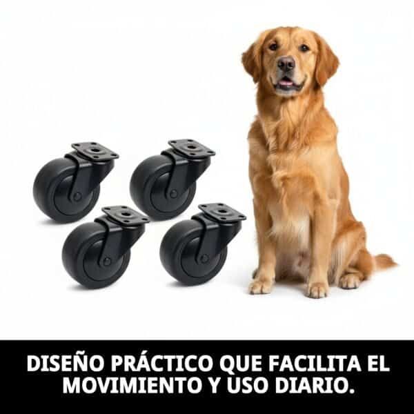 set de 4 ruedas 360° castors para transportín gulliver 1, 2 y 3 | desplazamiento fácil y seguro