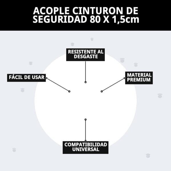 acople cinturon de seguridad 80 x 1,5cm