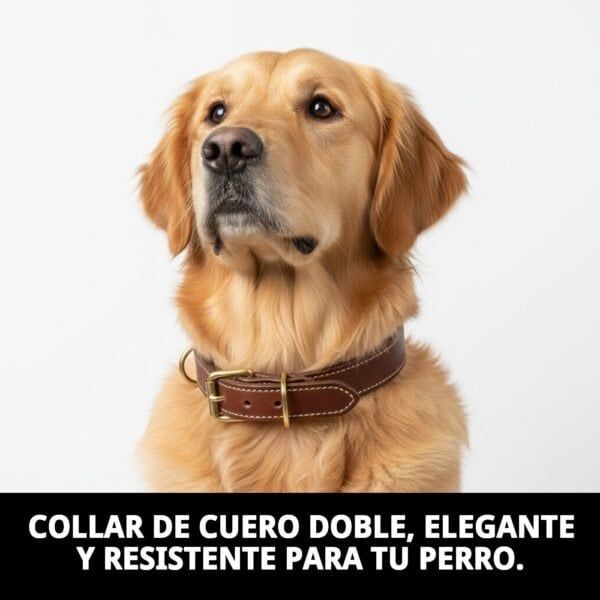 collar cuero doble 65 x 4 cm
