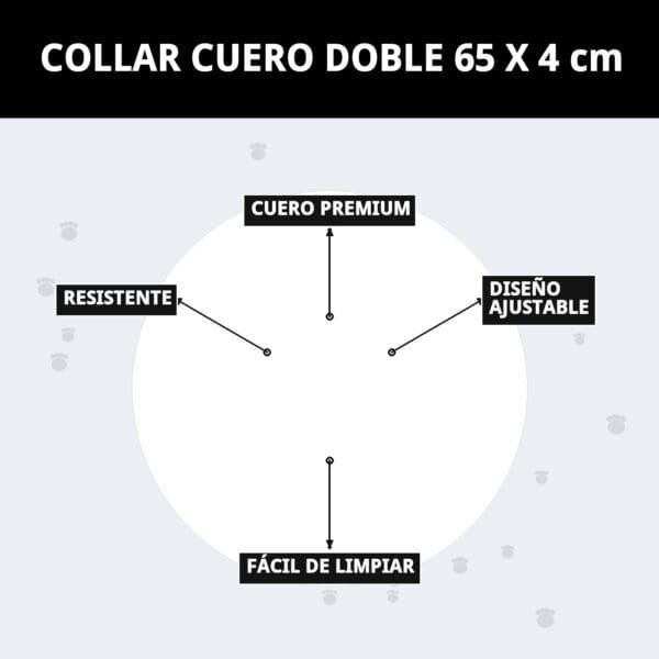 collar cuero doble 65 x 4 cm