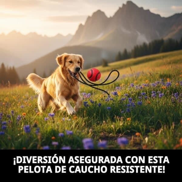 pelota caucho 6cm c/ramal nylon