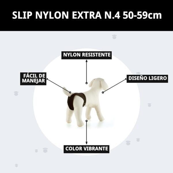 braguita slip nylon extra nº4 (50–59 cm) | ajuste cómodo y resistente para perros medianamente grandes