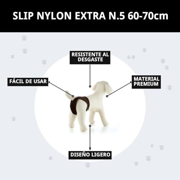 braguita slip de nylon extra nº5 moly (60–70 cm) | correa ajustable y resistente para perros grandes