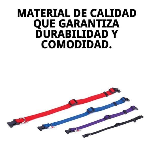 collar nylon liso 23 35 x 1cm c/ cascabel