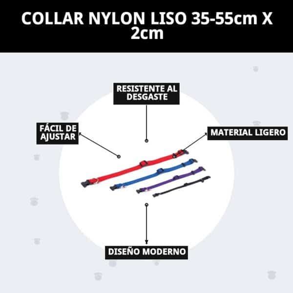 collar nylon liso 35 55cm x 2cm