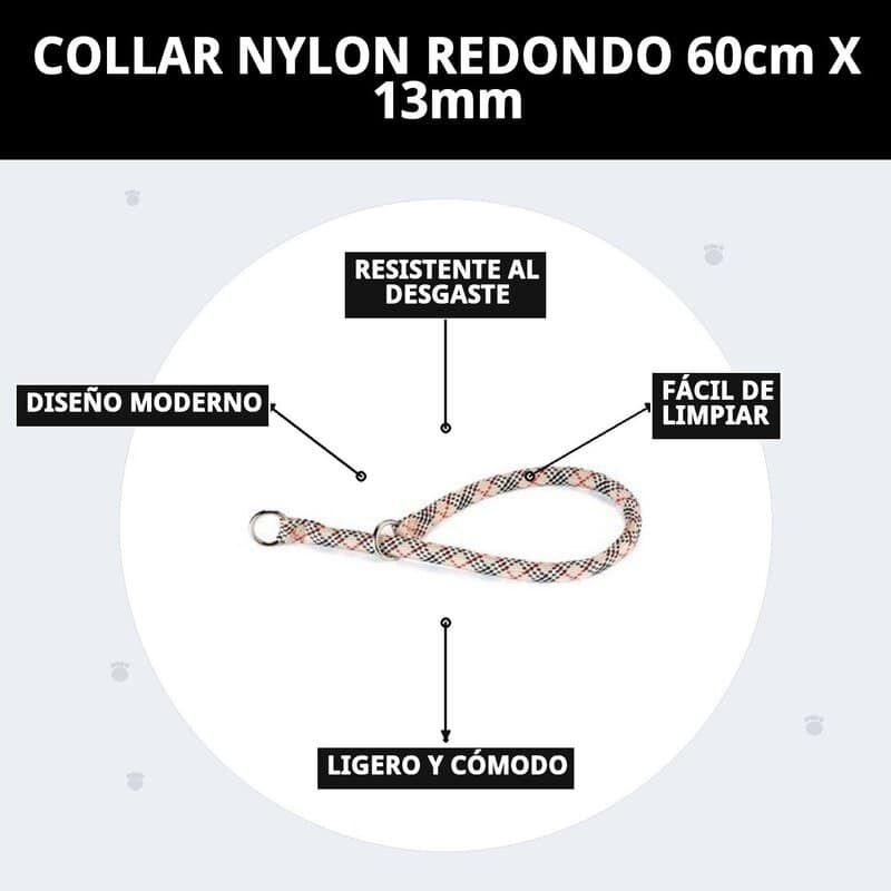 collar nylon redondo 60cm x 13mm
