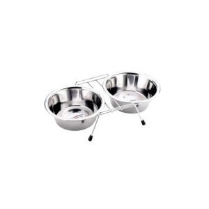 comedero doble 21cm c/soporte 2 x 1,60 l