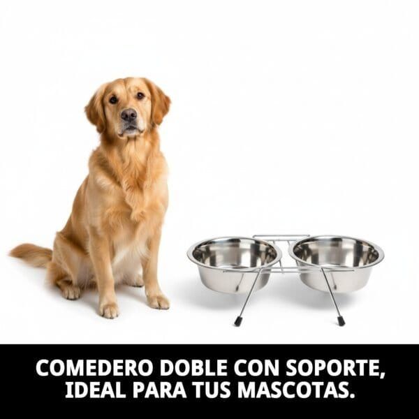 comedero doble 21cm c/soporte 2 x 1,60 l